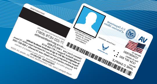 照片的正面和背面的样本VA退伍军人健康身份证